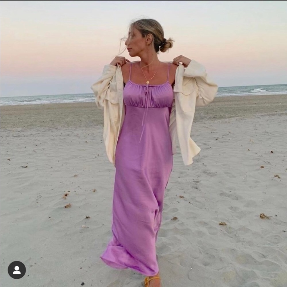 Last 1🔥 NWT Zara lilac purple satin dress - Picture 2 of 14